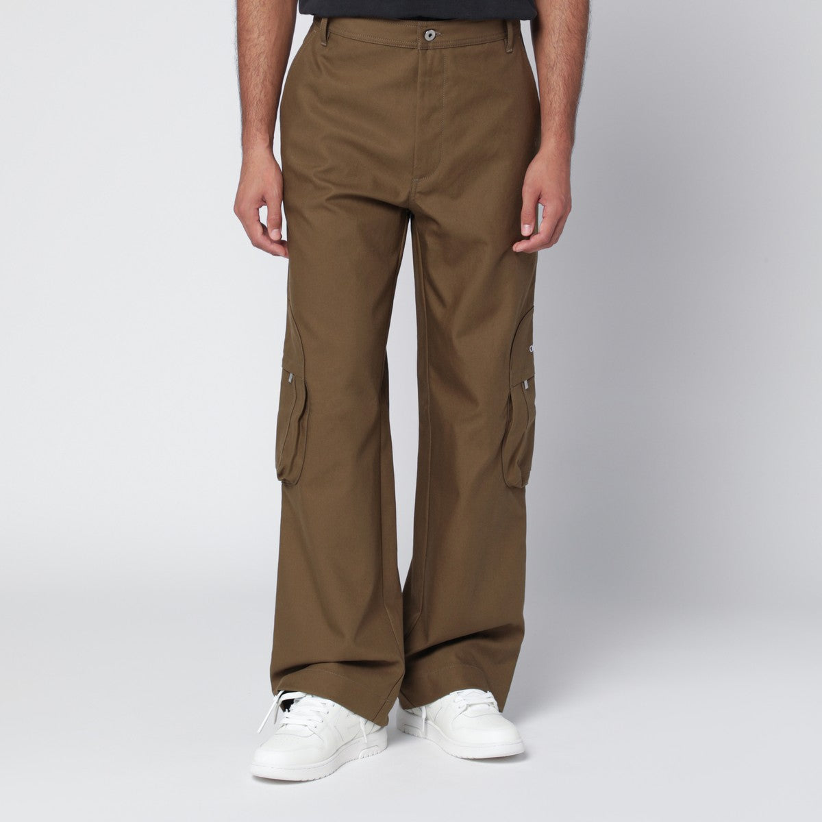Off White Off-White™ Brown cargo trousers with logo